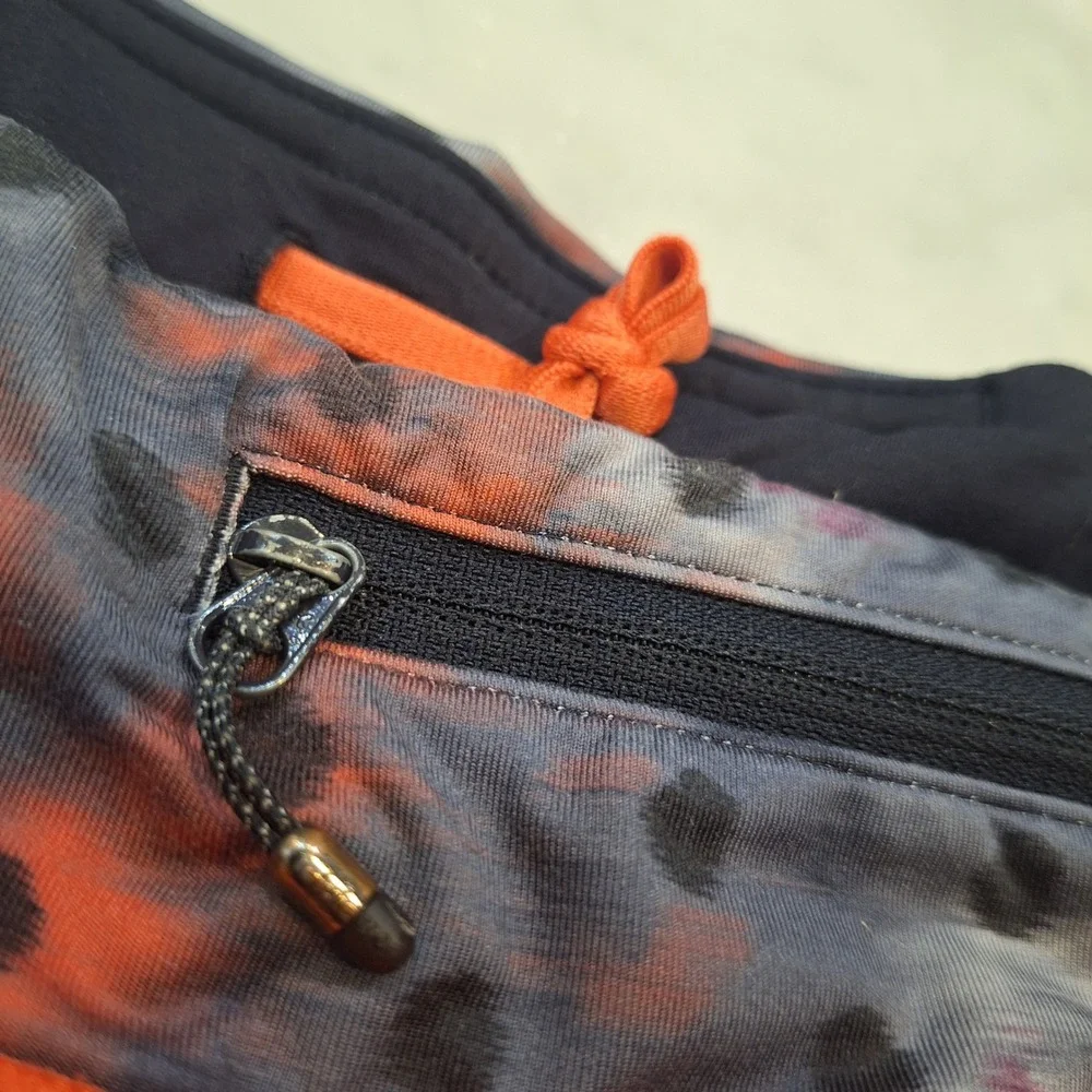 Lululemon Speed Up Shorts Sz 6 Orange Patterned Waistband Running Athletic Cheer